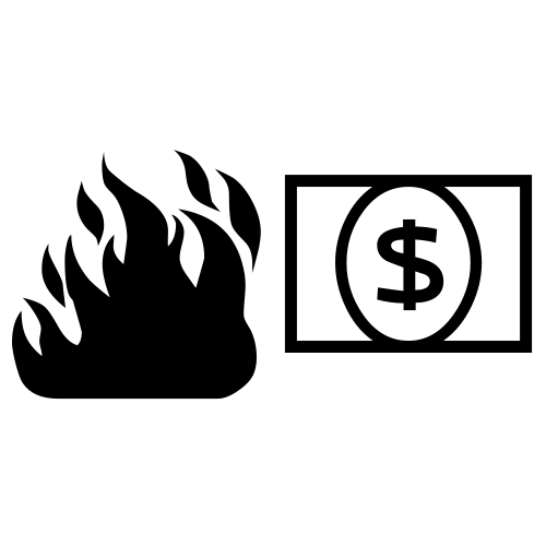 🔥💵 Emoji Domain black and white Symbola rendering